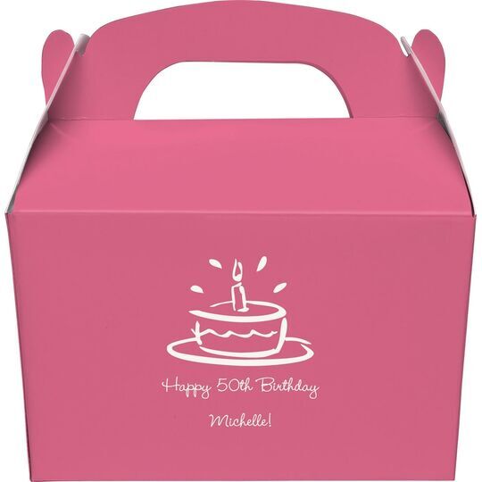 Modern Birthday Cake Gable Favor Boxes
